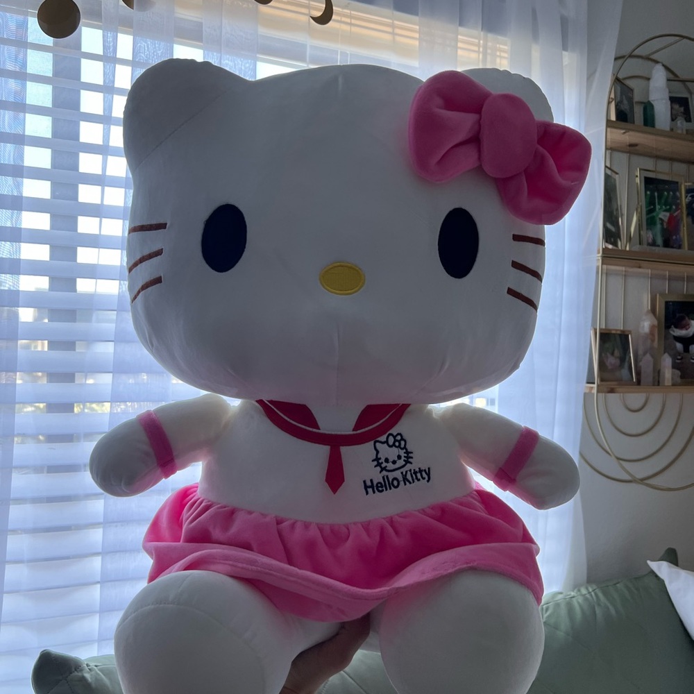 JUMBO Hello Kitty Plush Doll - Pink and White